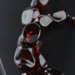 Amber necklace cherry color beads